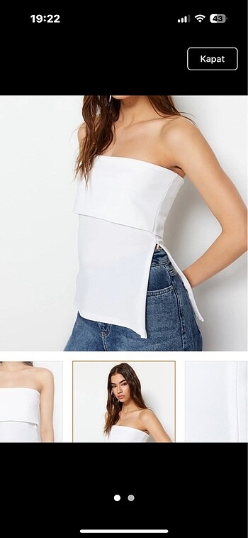 Trendyol & Milla Milla straplez yandan fermuarlı crop