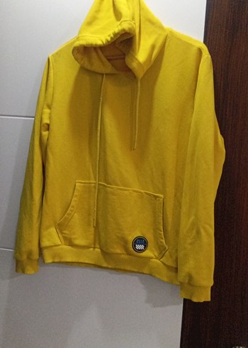 2K Canli Sari Kapusonlu Sweatshirt