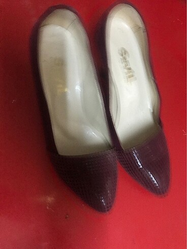 38 Beden bordo Renk Kısa topuk stiletto