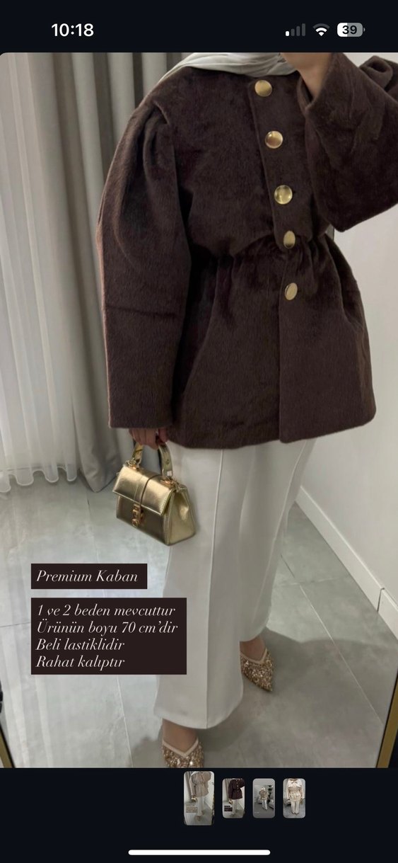 Kaşe kaban bir ve iki beden mevcuttur beden renk için yazın - Görsel 2