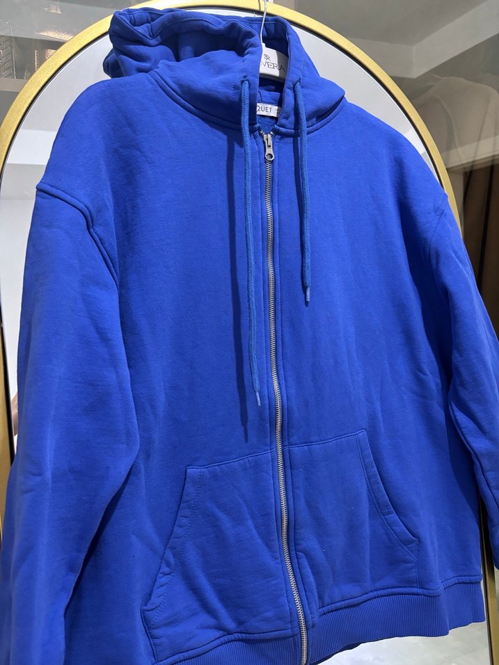 Kadın Mavi Fermuarlı ceket - Görsel 3