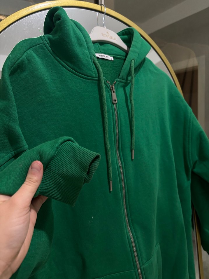 Fermuarlı Yeşil Kadın ceket - Görsel 3