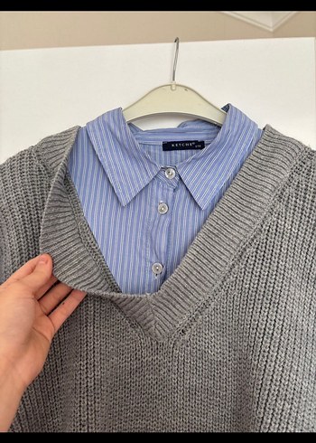 Gri Triko Kadın üst - Görsel 3