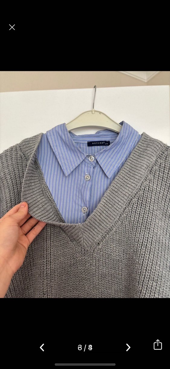 Gri Triko Kadın üst - Görsel 3