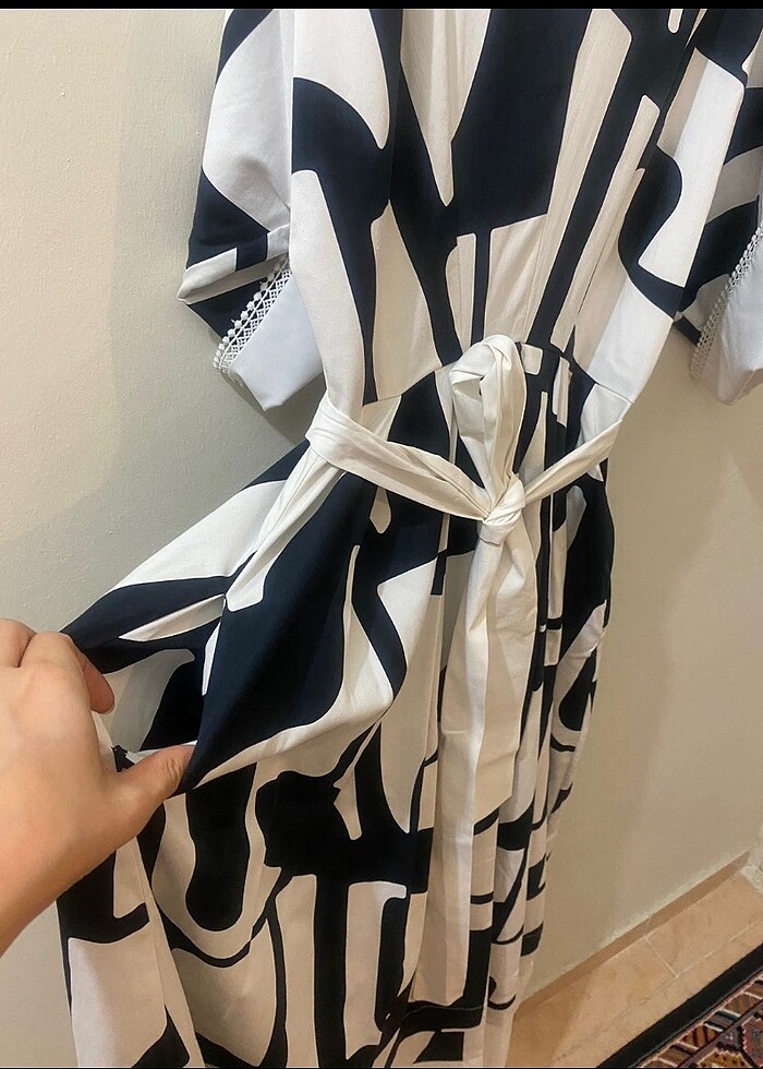 Sıfır yandan cepli çan elbise - Görsel 3