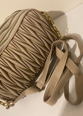 Bej Fermuarlı Kadın Çanta - Görsel 4