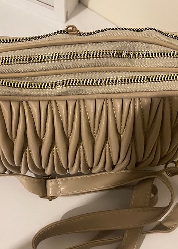 Bej Fermuarlı Kadın Çanta - Görsel 5