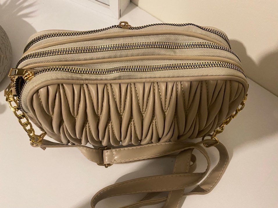 Bej Fermuarlı Kadın Çanta - Görsel 5