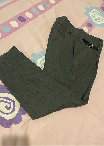 Kemer Detaylı Yeşil Kadın Kumaş Pantolon - Görsel 2