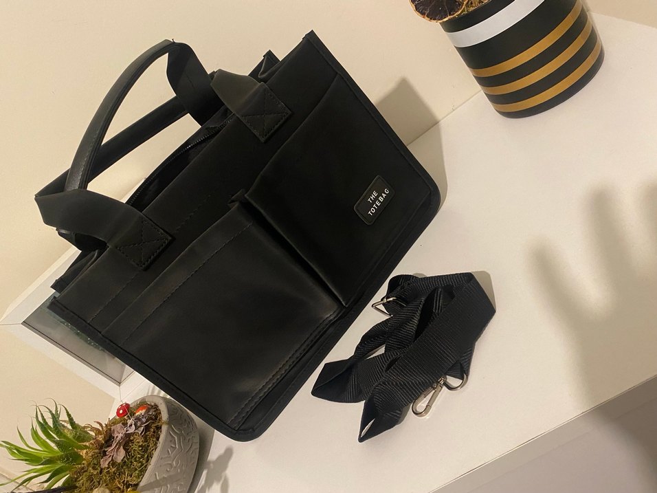 Siyah Deri Fermuarlı Kadın Omuz Çantası - Görsel 2