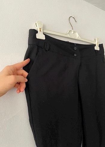 Siyah Kadın Kumaş Pantolon Regular Fit - Görsel 3