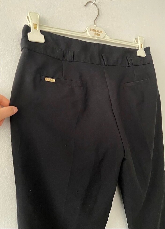 Siyah Kadın Kumaş Pantolon Regular Fit - Görsel 4