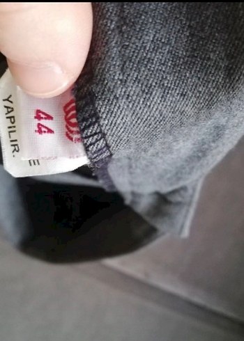 Gri  Keten Kumaş Klasik Kesim Pantolon - Görsel 5