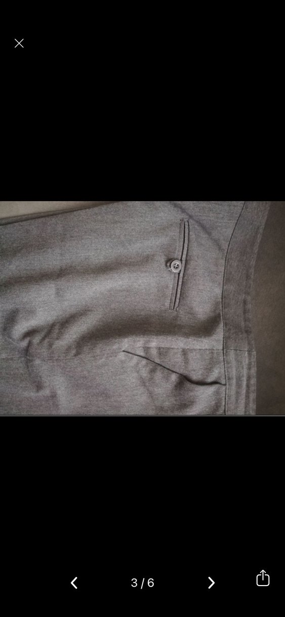 Gri  Keten Kumaş Klasik Kesim Pantolon - Görsel 3