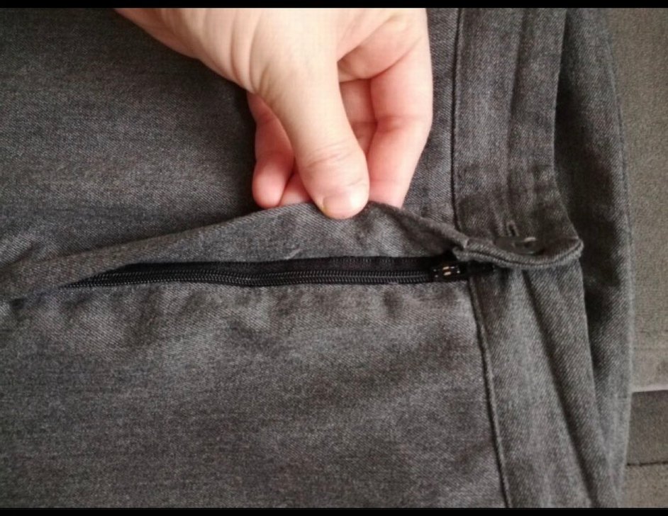 Gri  Keten Kumaş Klasik Kesim Pantolon - Görsel 2