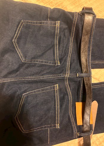 Zara Kadın Mavi Baskılı Dar Kesim Midi Kot Pantolon - Görsel 2