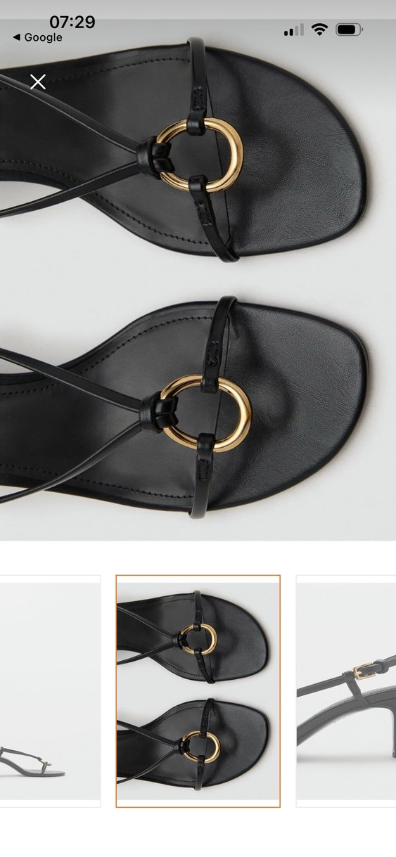 Siyah Deri Minimalist Topuklu Kadın Sandalet - Görsel 3