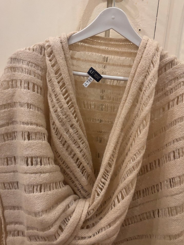 Bej Bohem Tarz Örgü Kadın Kazak - Görsel 2