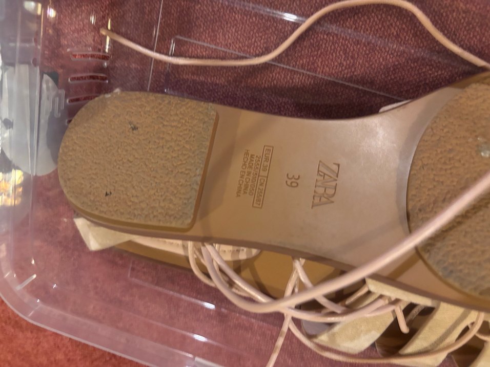 Bej Yılan Desenli Dolgu Topuklu Sandalet - Görsel 2