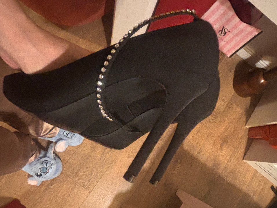 Siyah Süet Tokalı İnce Topuklu Kadın Ayakkabı - Görsel 5