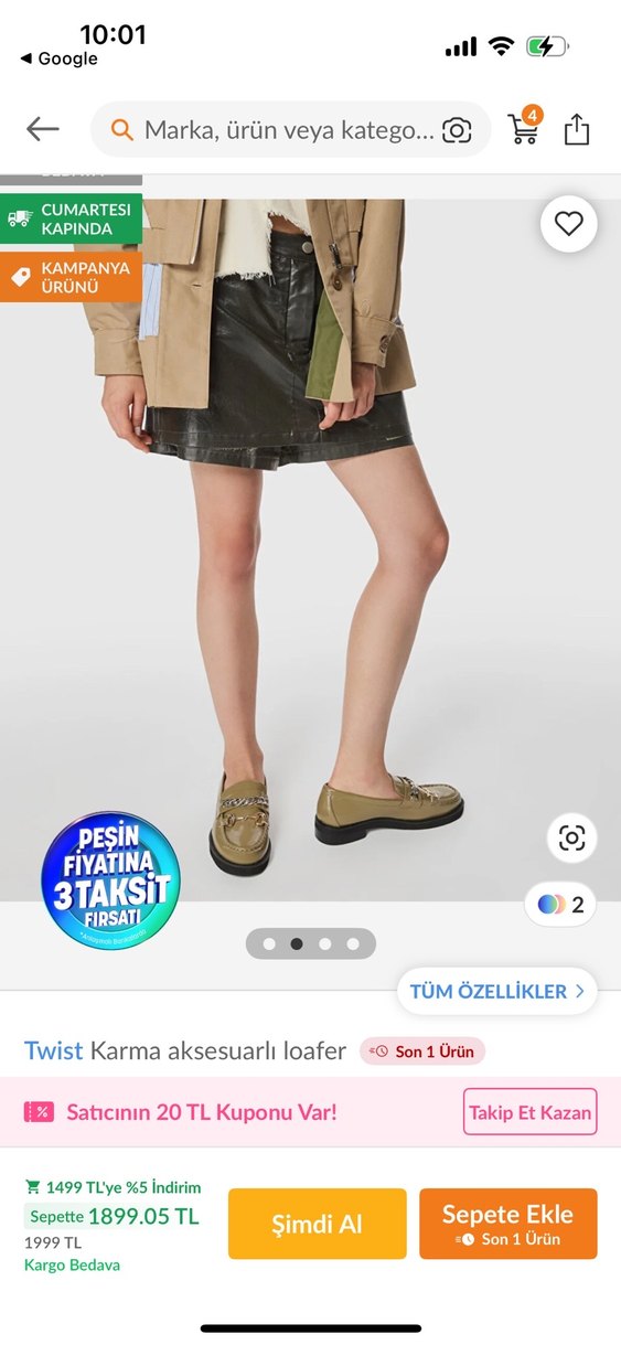 Hake Deri Tokalı Kadın Loafer TWİST - Görsel 5