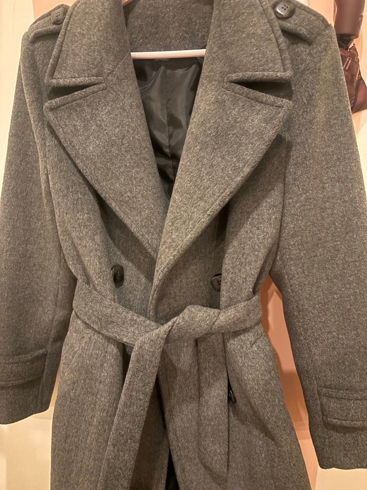 Antrasit Uzun Kemerli Kaban 
Gri renk 
 - Görsel 2