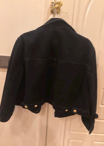Siyah Düğmeli Kadın Denim Ceket - Görsel 2