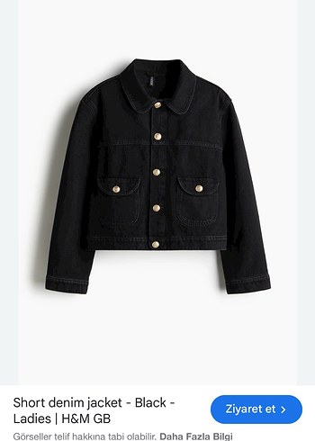 Siyah Düğmeli Kadın Denim Ceket - Görsel 4