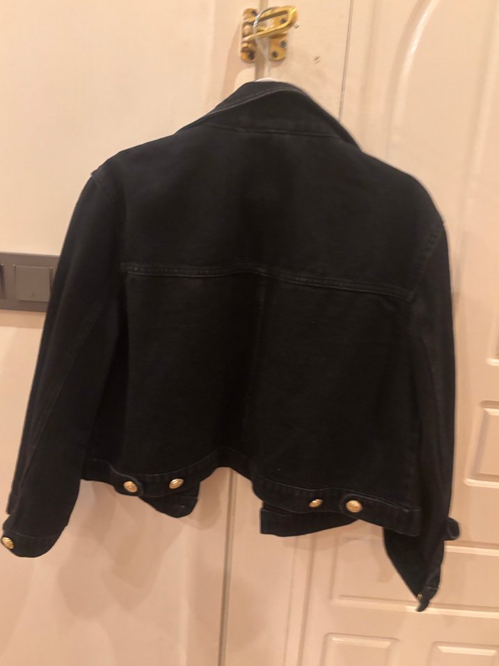 Siyah Düğmeli Kadın Denim Ceket - Görsel 2