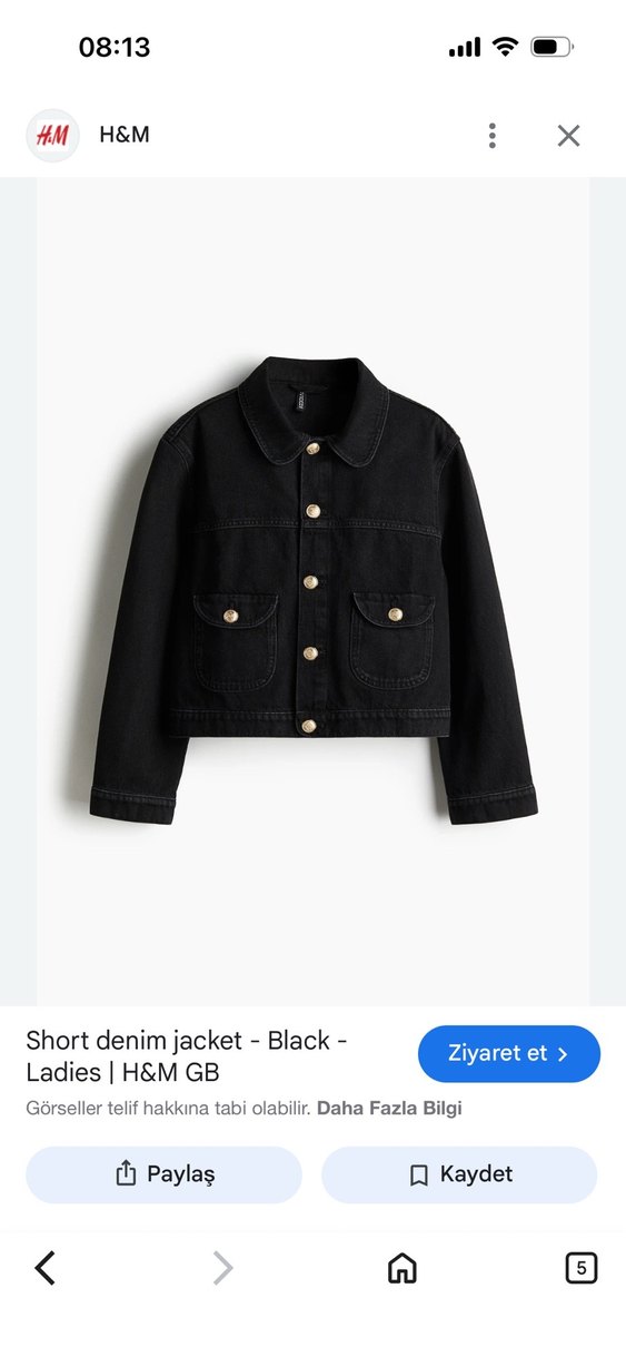 Siyah Düğmeli Kadın Denim Ceket - Görsel 4