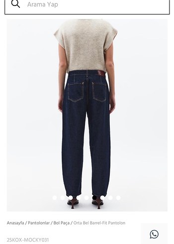 Düğmeli Kadın Denim Pantolon OXXO - Görsel 8