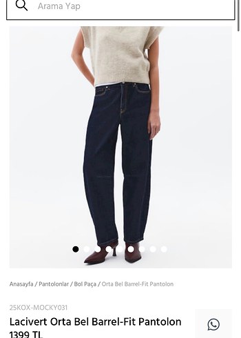 Düğmeli Kadın Denim Pantolon OXXO - Görsel 10