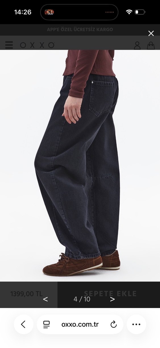 Düğmeli Kadın Denim Pantolon OXXO - Görsel 3