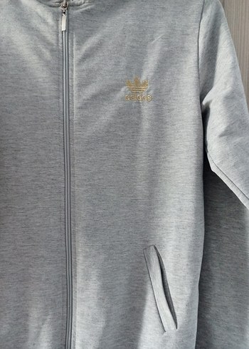 m Beden Gri Fermuarlı Kadın Sweatshirt
