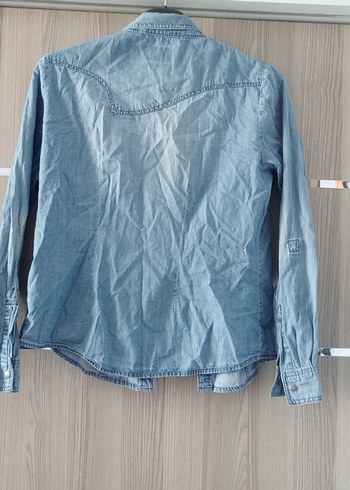 36 Beden mavi Renk Kadın Mavi Denim Gömlek Uzun Kollu