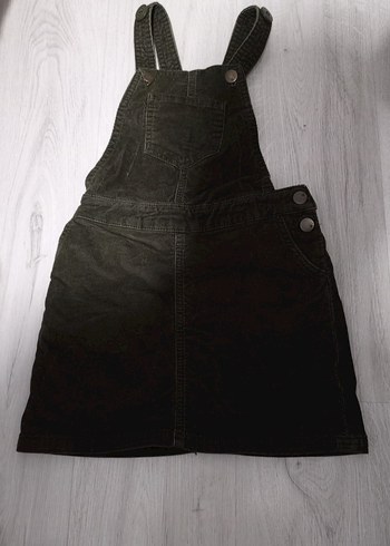 Kızlar İçin Siyah Denim Askılı Tulum