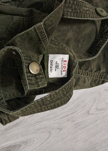 8 Yaş Beden haki Renk Kızlar İçin Siyah Denim Askılı Tulum