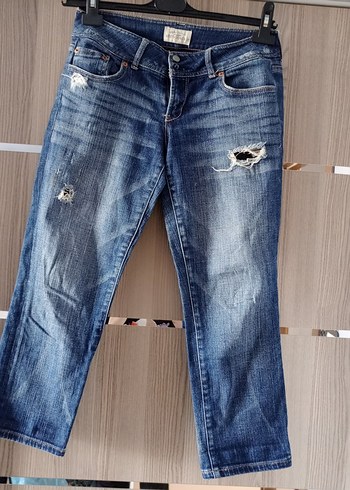 Trendyol & Milla Gri Düğmeli Rahat Kesim Midi Kot Pantolon