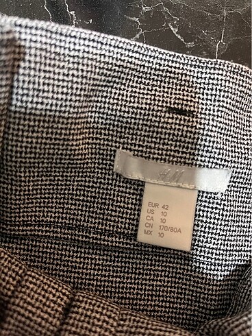 42 Beden gri Renk H&M Pötikareli Yüksek Bel Etek
