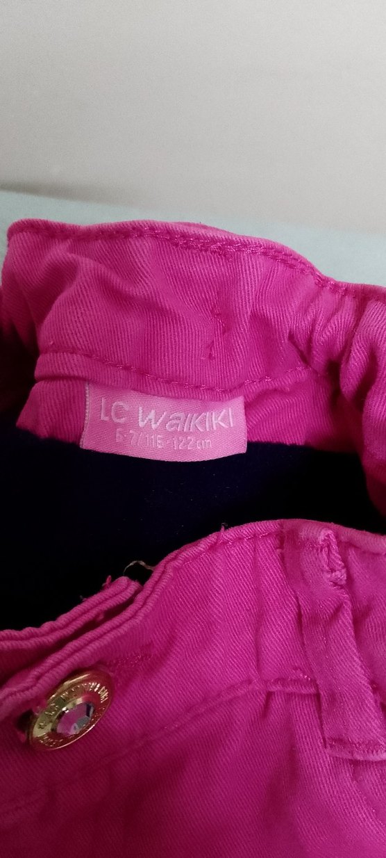 Kız Çocuk Pembe Elastik Belli Pantolon - Görsel 2