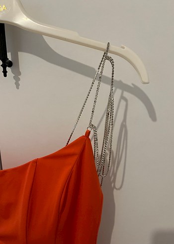 Kırmızı Midi Elbise mezuniyet abiye parti gece - Görsel 3