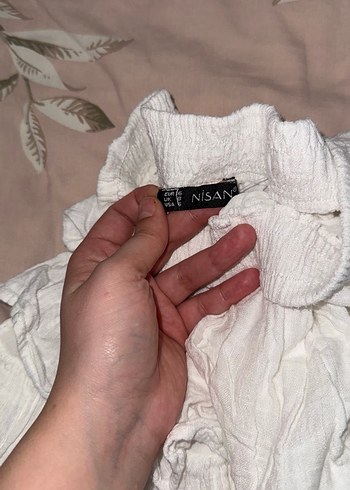 Beyaz Keten Midi Fırfırlı Etek - Görsel 5