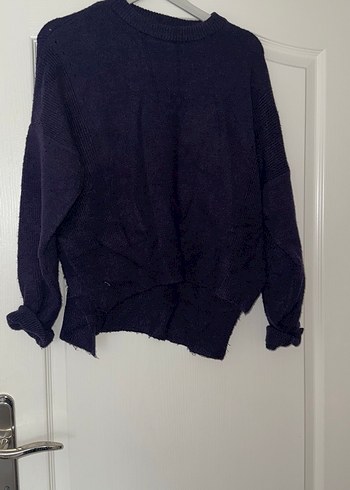 Kadın Mor Triko Yün Kazak - Görsel 3