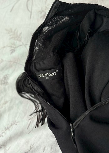 Püsküllü Siyah Uzun Gotik Abiye Elbise - Görsel 6