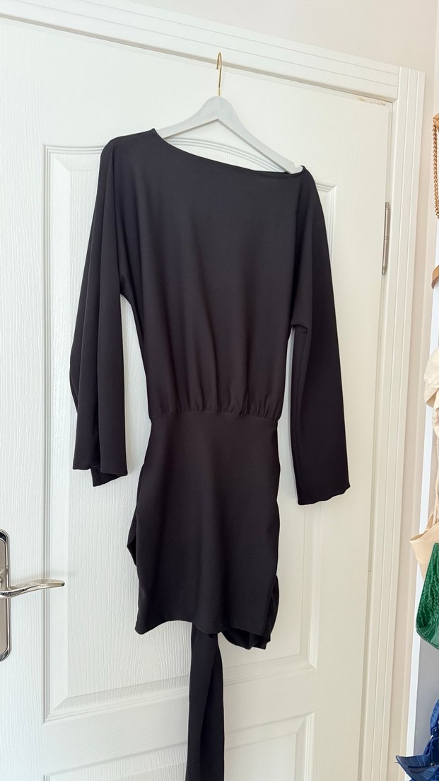 La Sarta Evora Siyah Mini Elbise - Görsel 4