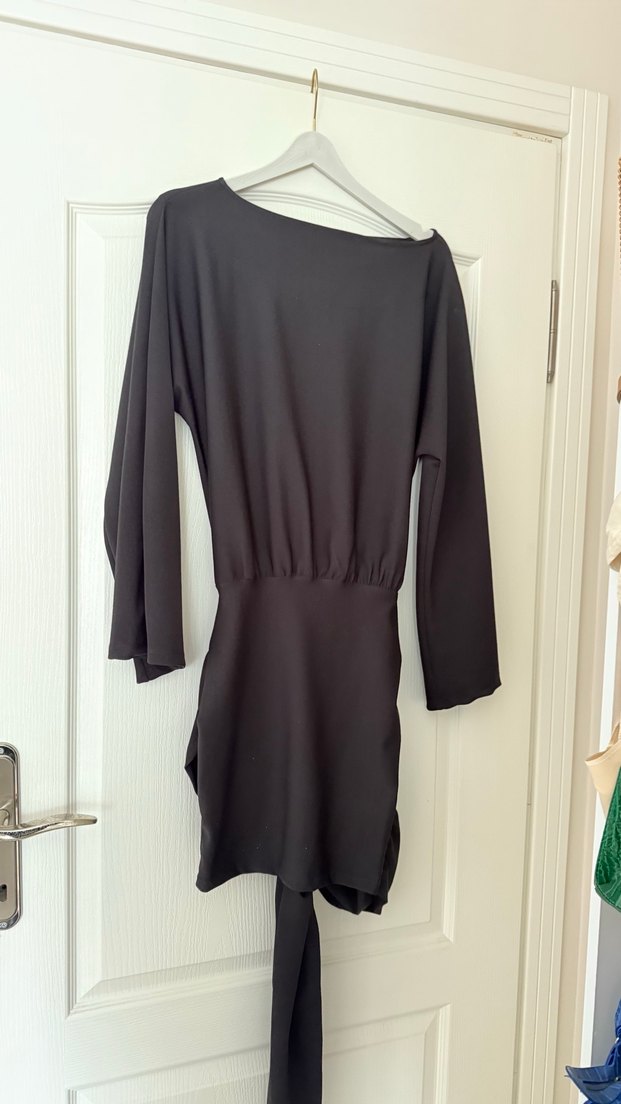 La Sarta Evora Siyah Mini Elbise - Görsel 5