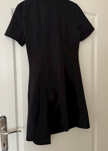 Düğmeli Siyah Midi Kadın Takım Elbise - Görsel 3