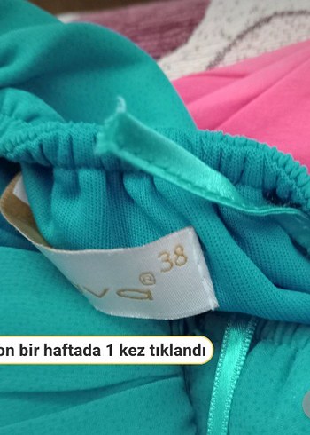 Abiye Turkuaz Mini Hamile Eteği Velcro Ayarlı