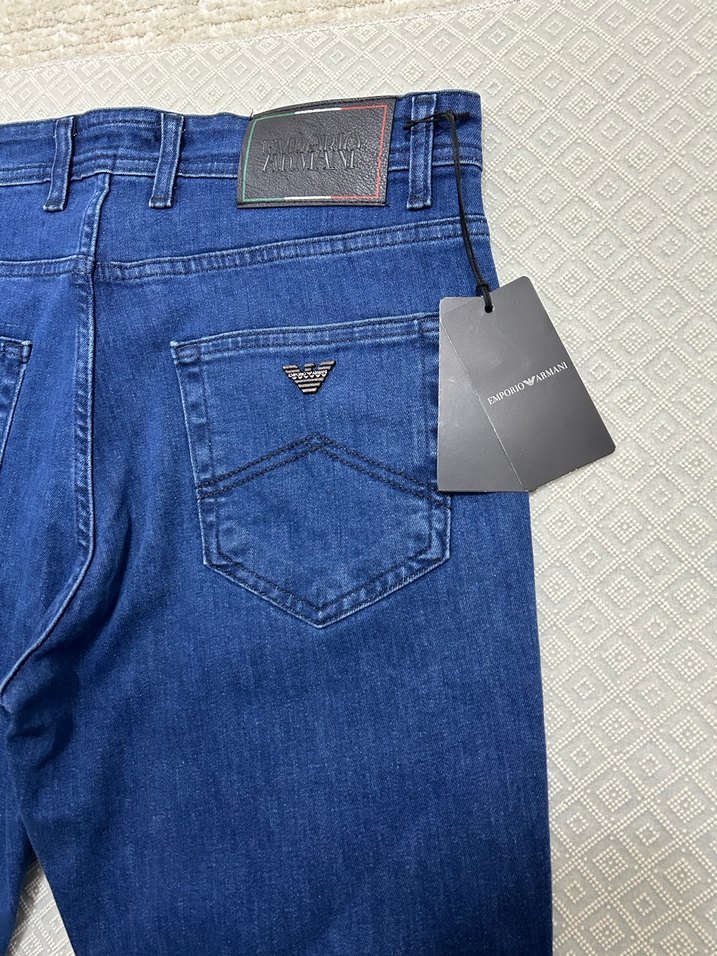Armani Mavi Regular Kot Pantolon — görsel 6/6