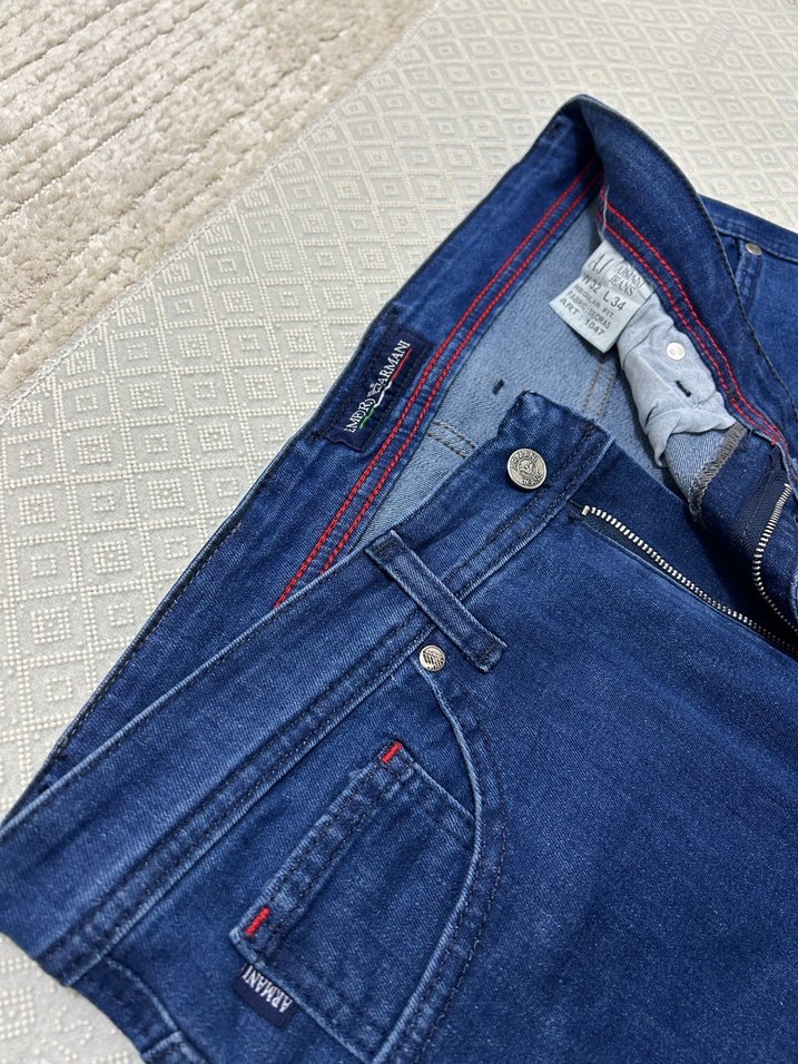 Armani Mavi Regular Kot Pantolon — görsel 3/6